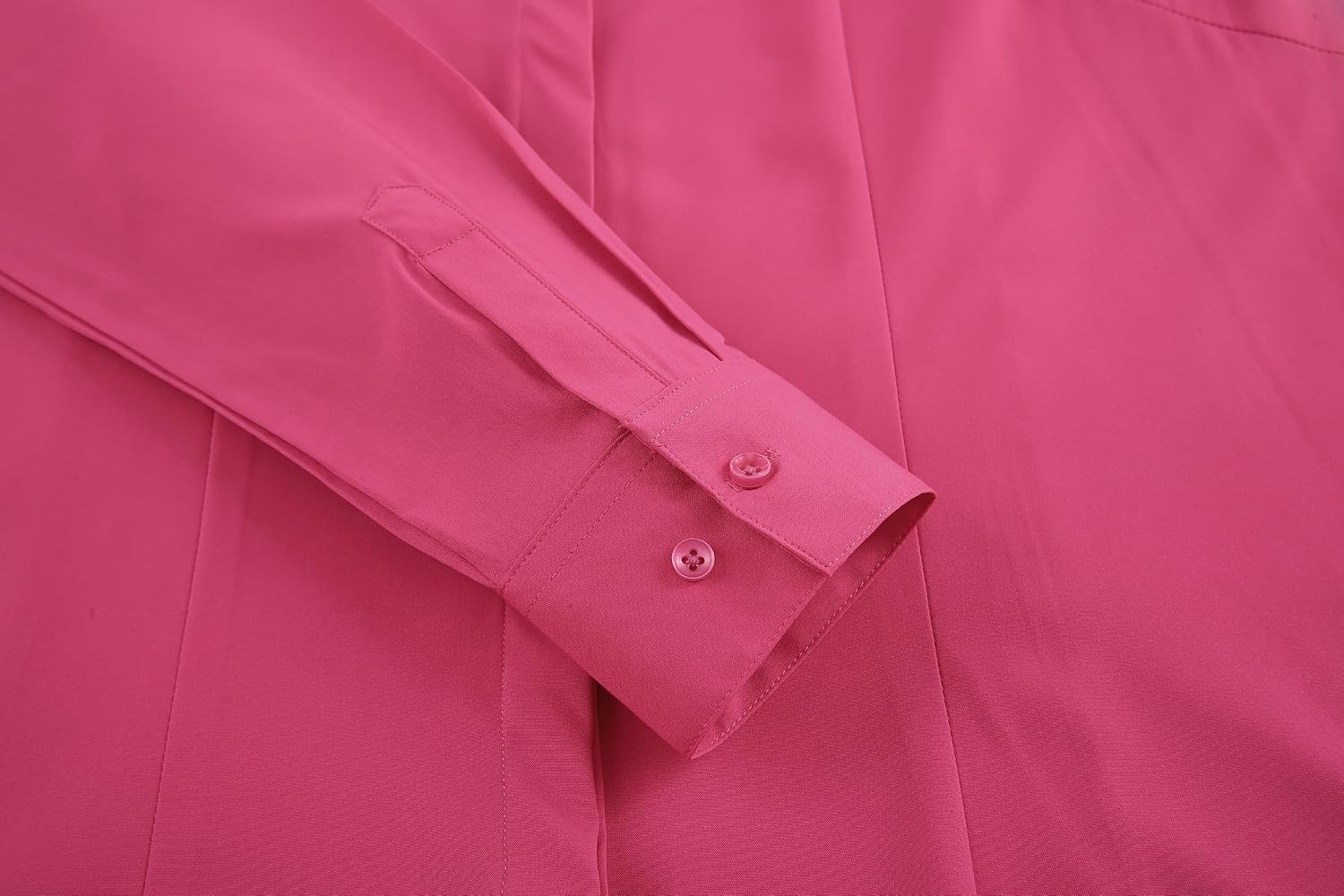 image:imageAlex Vando Womens Dress Shirts Button Down Wrinkle Free Long Sleeve ShirtHidden Placket Rose