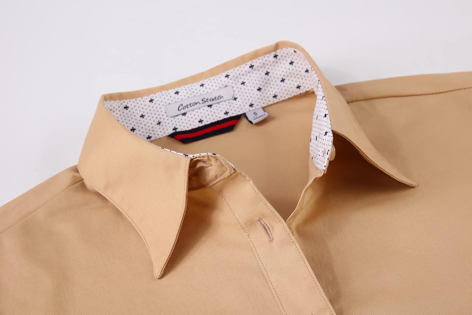 image:imageAlex Vando Womens Dress Shirts Button Down Wrinkle Free Long Sleeve ShirtKhaki