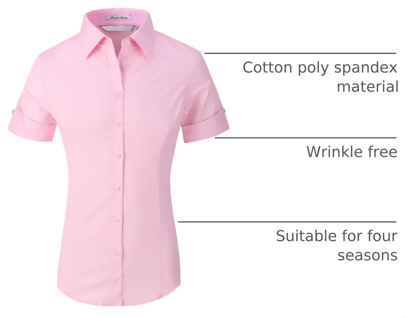 image:imageAlex Vando Womens Dress Shirts Button Down Wrinkle Free Long Sleeve ShirtSs Pink