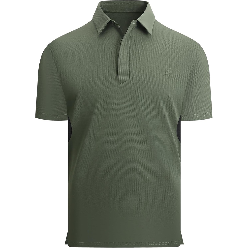 image:imageAlex Vando Mens Golf Polo Shirt Textured Stretch Performance PoloArmy