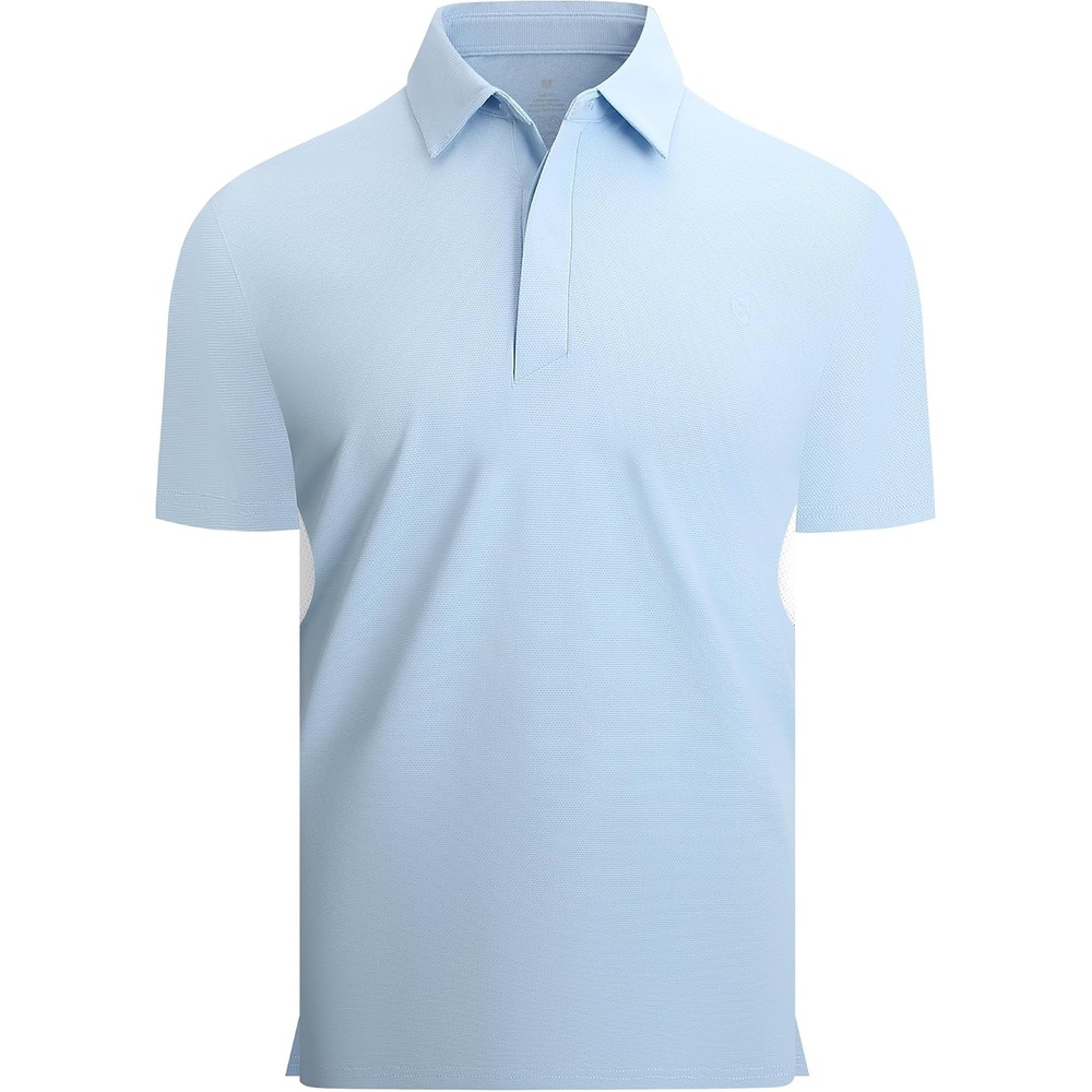 image:imageAlex Vando Mens Golf Polo Shirt Textured Stretch Performance PoloBlue