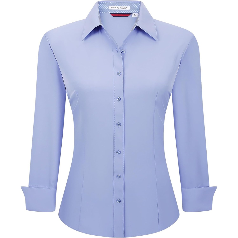 image:imageAlex Vando Womens Dress Shirts Button Down Wrinkle Free Long Sleeve ShirtMedium Blue