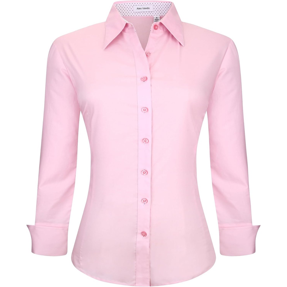 image:imageAlex Vando Womens Dress Shirts Button Down Wrinkle Free Long Sleeve ShirtPink