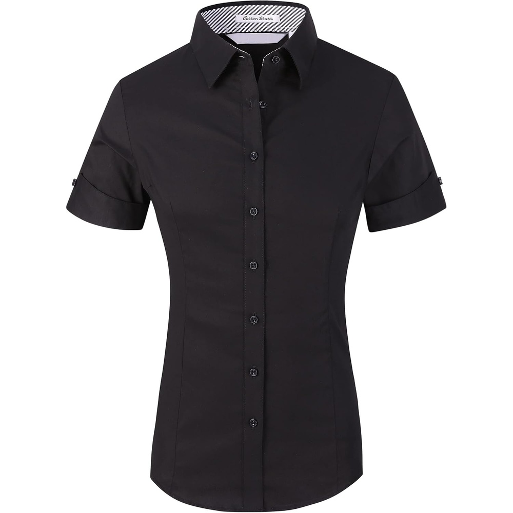 image:imageAlex Vando Womens Dress Shirts Button Down Wrinkle Free Long Sleeve ShirtSs Black