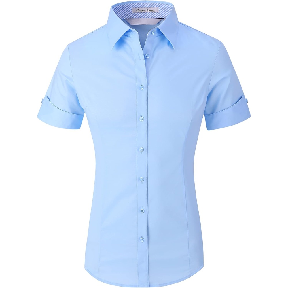 image:imageAlex Vando Womens Dress Shirts Button Down Wrinkle Free Long Sleeve ShirtSs Blue