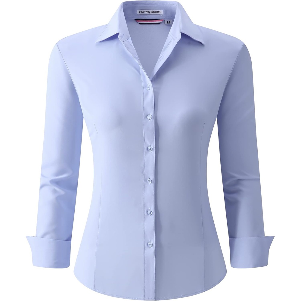 image:imageAlex Vando Womens Dress Shirts Button Down Wrinkle Free Long Sleeve ShirtWrinkle Free Blue