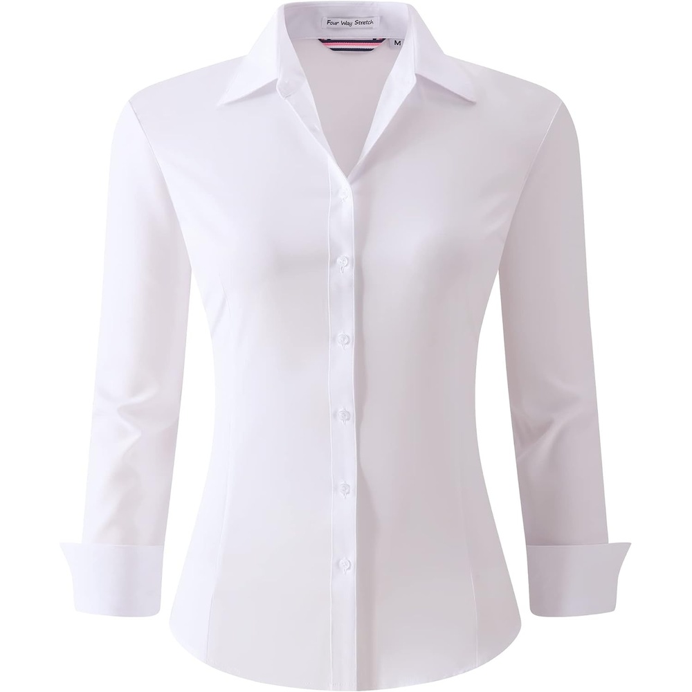 image:imageAlex Vando Womens Dress Shirts Button Down Wrinkle Free Long Sleeve ShirtWrinkle Free White