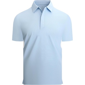 Alex Vando Men’s Golf Polo Shirt Textured Stretch Performance Polo(Blue)
