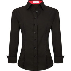 Alex Vando Womens Dress Shirts Button Down Wrinkle Free Long Sleeve Shirt(Black)