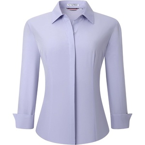 Alex Vando Womens Dress Shirts Button Down Wrinkle Free Long Sleeve Shirt(Hidden Placket Purple)