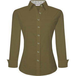 Alex Vando Womens Dress Shirts Button Down Wrinkle Free Long Sleeve Shirt(Olive)