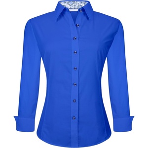 Alex Vando Womens Dress Shirts Button Down Wrinkle Free Long Sleeve Shirt(Royal)