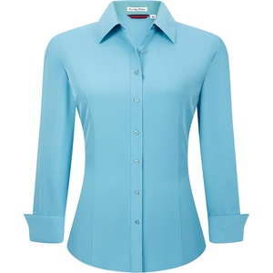 Alex Vando Womens Dress Shirts Button Down Wrinkle Free Long Sleeve Shirt(Turquoise)