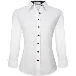 Alex Vando Womens Dress Shirts Button Down Wrinkle Free Long Sleeve Shirt(White)