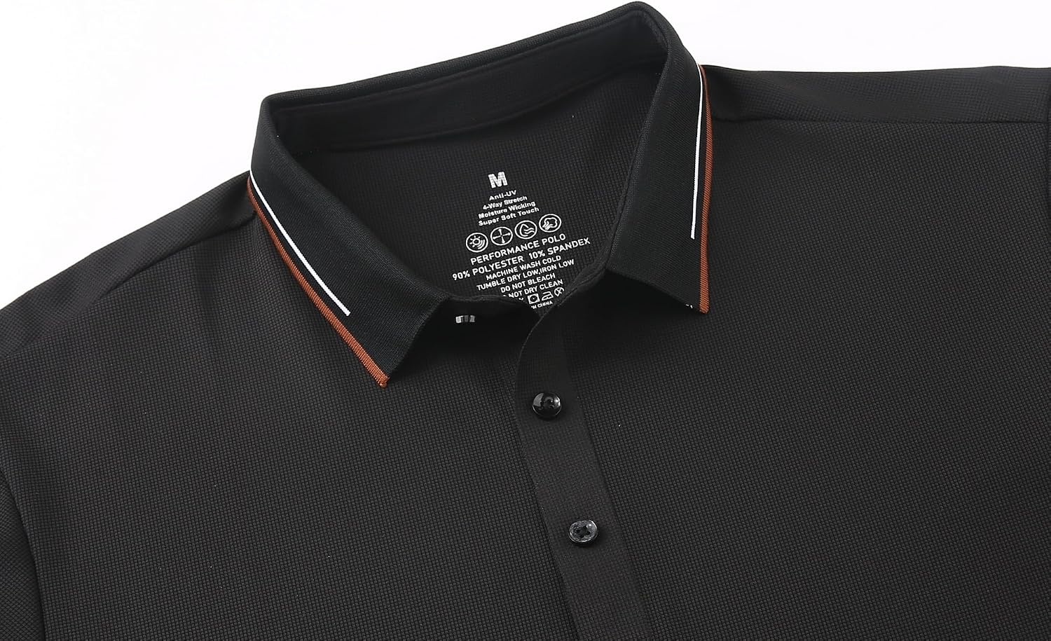 image:imageAlex Vando Mens Golf Shirt Moisture Wicking QuickDry Short Sleeve PoloBlack 188