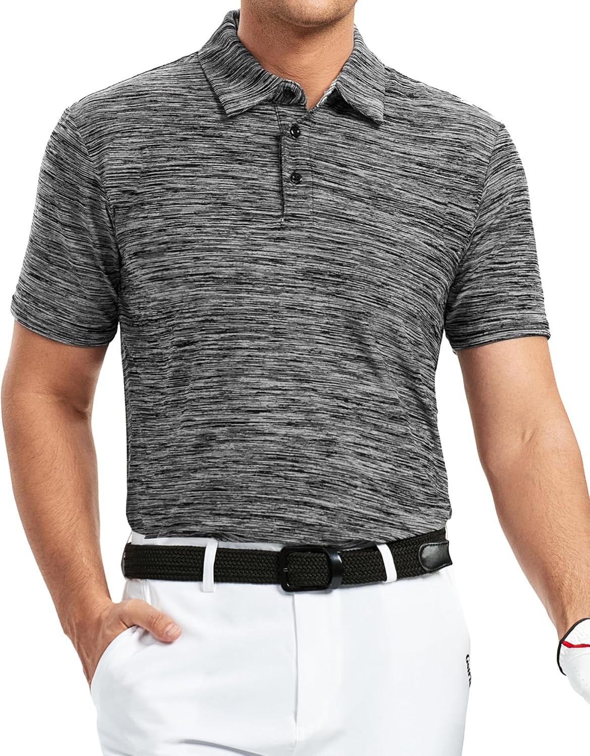 image:imageAlex Vando Mens Golf Shirt Moisture Wicking QuickDry Short Sleeve PoloBlack