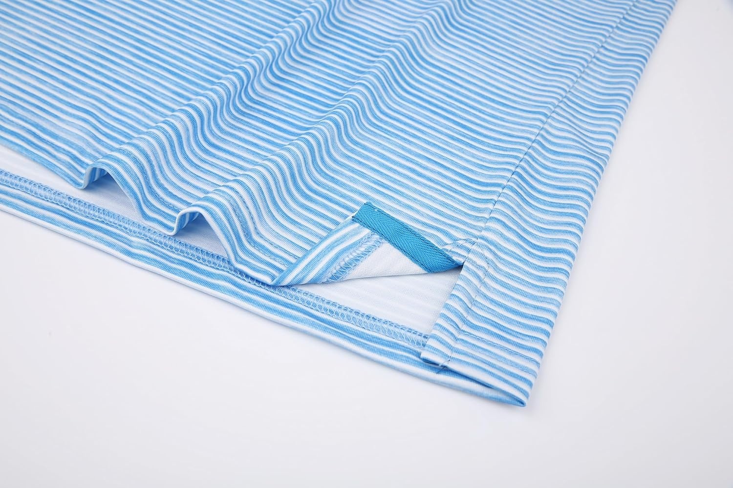 image:imageAlex Vando Mens Golf Shirt Moisture Wicking QuickDry Short Sleeve PoloBlue Stripe 509