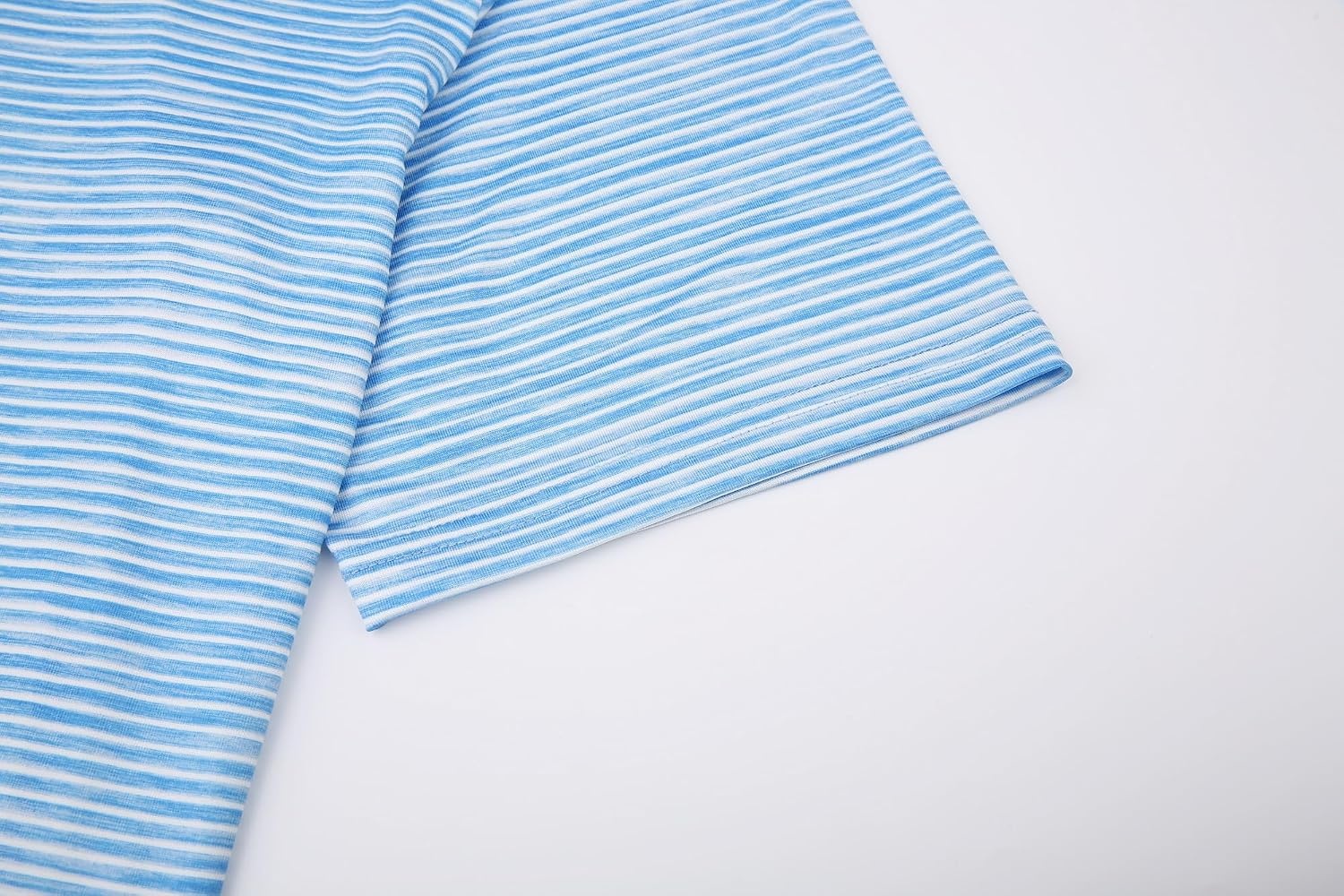 image:imageAlex Vando Mens Golf Shirt Moisture Wicking QuickDry Short Sleeve PoloBlue Stripe 509