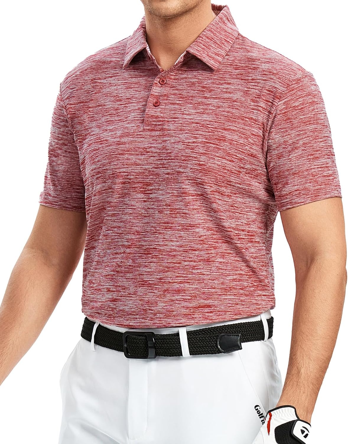 image:imageAlex Vando Mens Golf Shirt Moisture Wicking QuickDry Short Sleeve PoloBurgundy