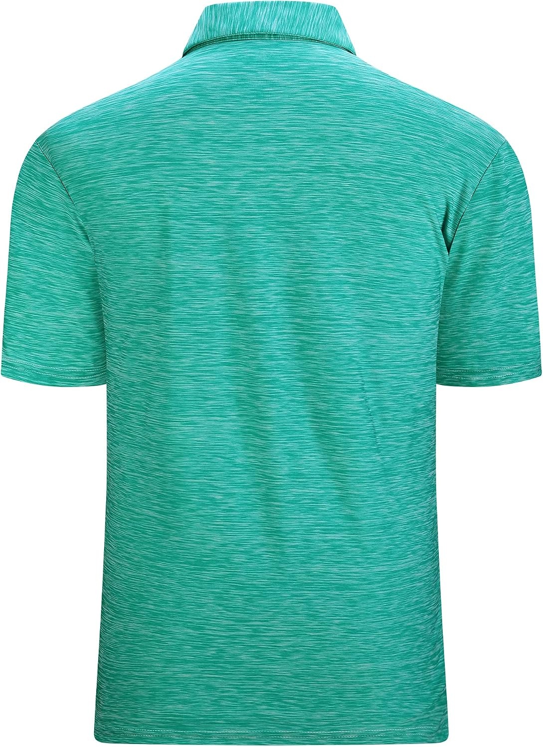 image:imageAlex Vando Mens Golf Shirt Moisture Wicking QuickDry Short Sleeve PoloDk Green