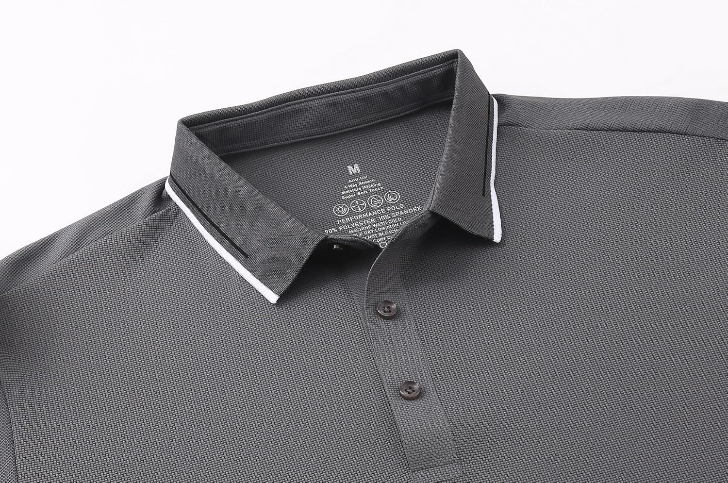 image:imageAlex Vando Mens Golf Shirt Moisture Wicking QuickDry Short Sleeve PoloDk Grey 188