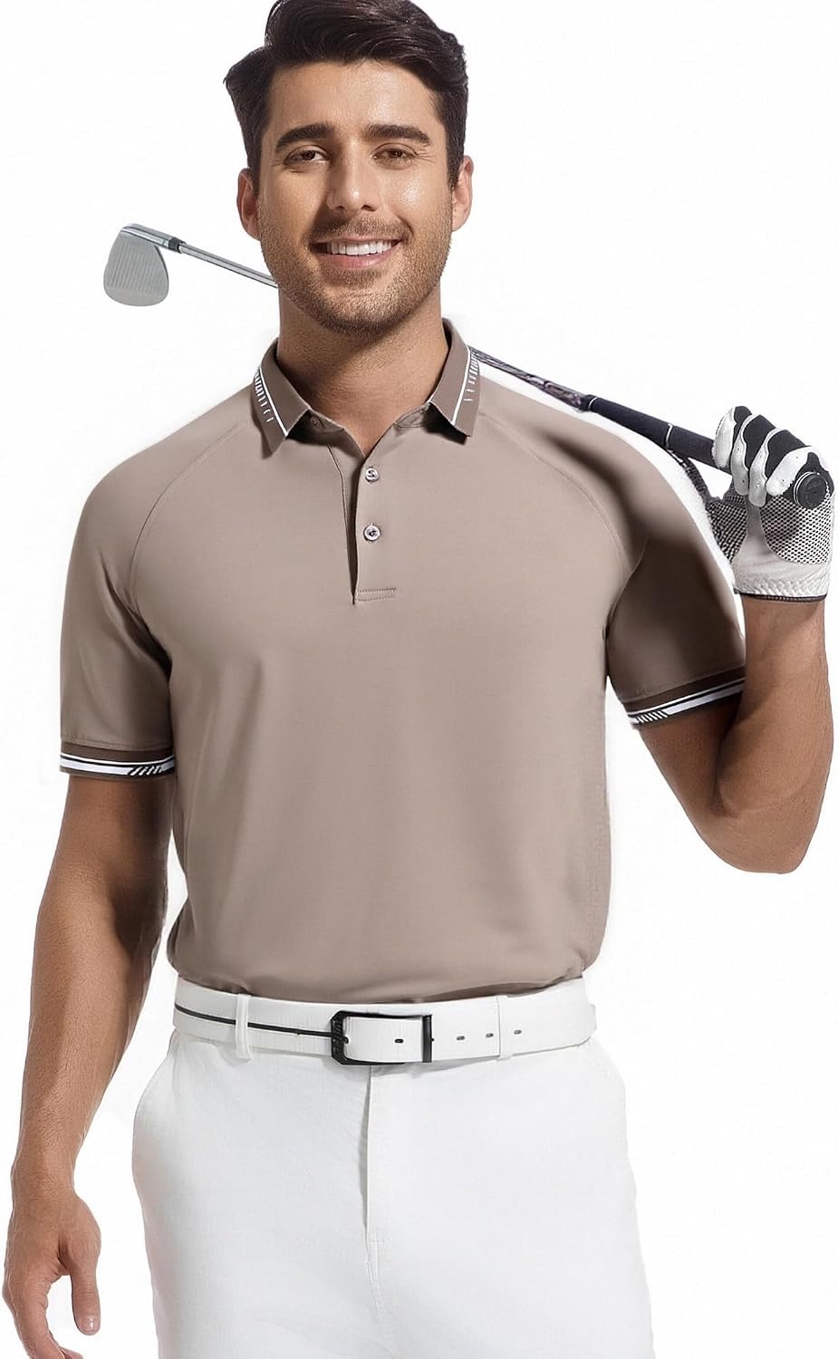 image:imageAlex Vando Mens Golf Shirt Moisture Wicking QuickDry Short Sleeve PoloDk Grey 189