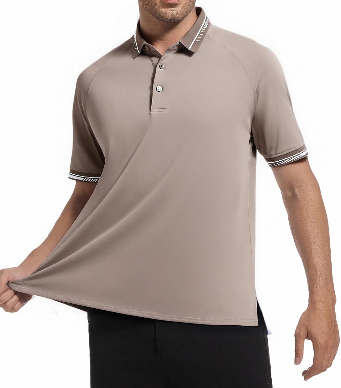 image:imageAlex Vando Mens Golf Shirt Moisture Wicking QuickDry Short Sleeve PoloDk Grey 189