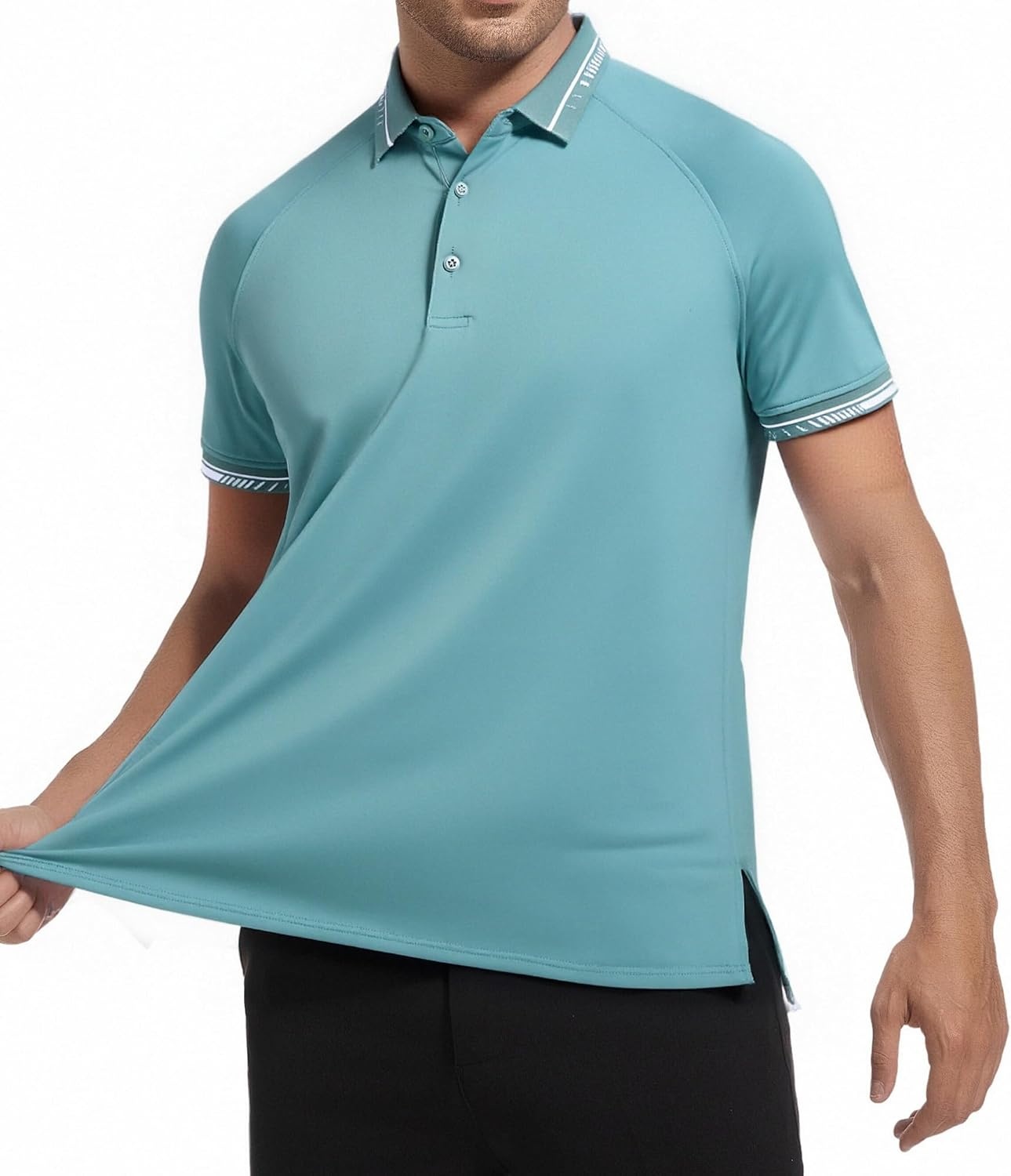 image:imageAlex Vando Mens Golf Shirt Moisture Wicking QuickDry Short Sleeve PoloGreen 189
