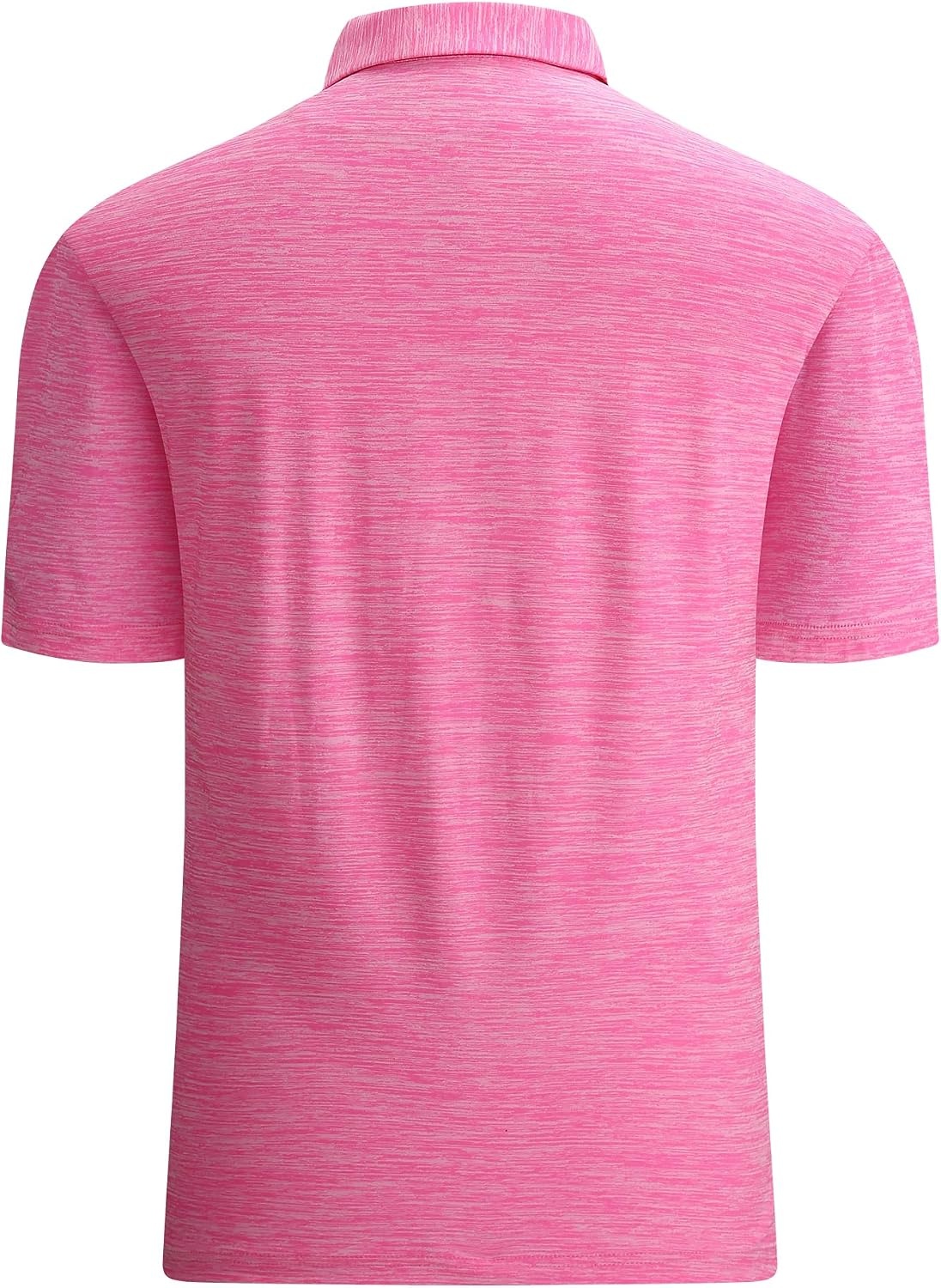 image:imageAlex Vando Mens Golf Shirt Moisture Wicking QuickDry Short Sleeve PoloHot Pink
