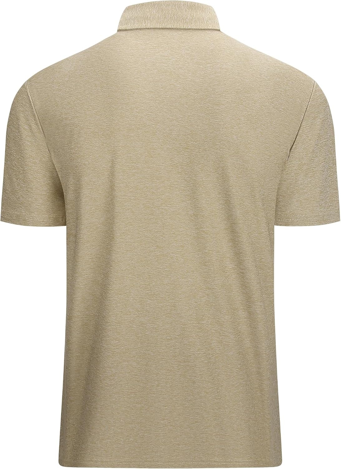 image:imageAlex Vando Mens Golf Shirt Moisture Wicking QuickDry Short Sleeve PoloKhaki