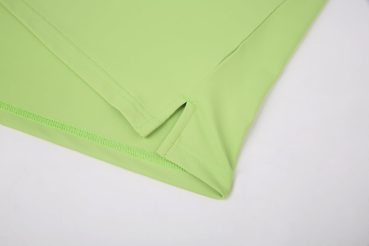 image:imageAlex Vando Mens Golf Shirt Moisture Wicking QuickDry Short Sleeve PoloLtgreen Stripe 87