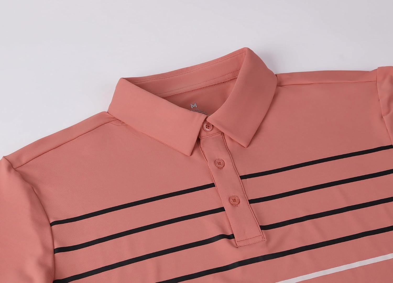 image:imageAlex Vando Mens Golf Shirt Moisture Wicking QuickDry Short Sleeve PoloRose Stripe 87