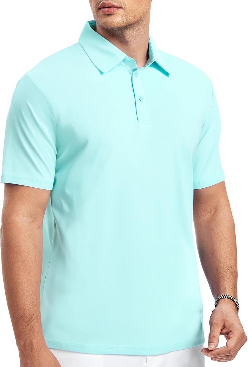 image:imageAlex Vando Mens Golf Shirt Moisture Wicking QuickDry Short Sleeve PoloTblue