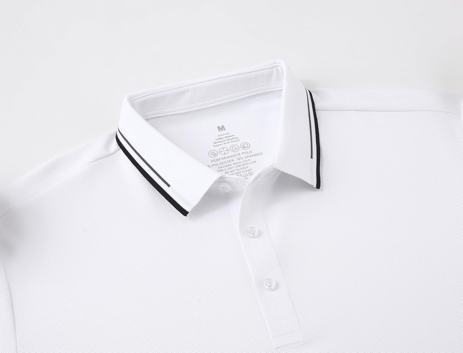 image:imageAlex Vando Mens Golf Shirt Moisture Wicking QuickDry Short Sleeve PoloWhite 188