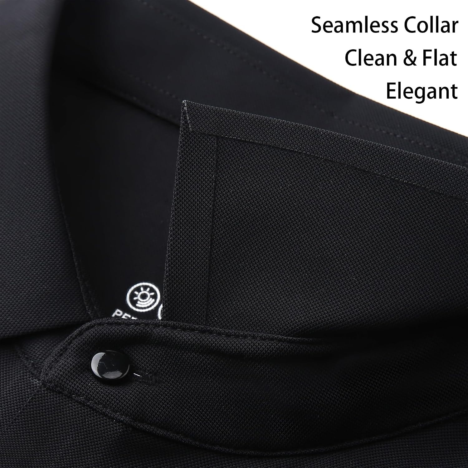 image:imageAlex Vando Mens Golf Shirt QuickDry Solid Short Sleeve Polo ShirtsBlack 100