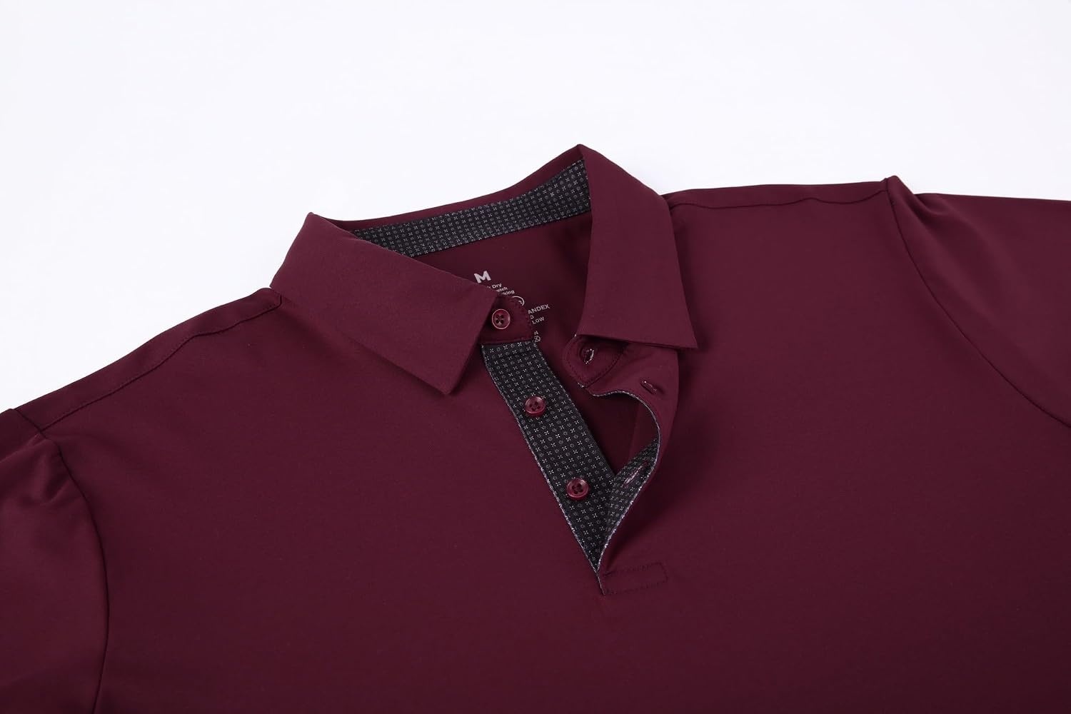 image:imageAlex Vando Mens Golf Shirt QuickDry Solid Short Sleeve Polo ShirtsBurgundy 09