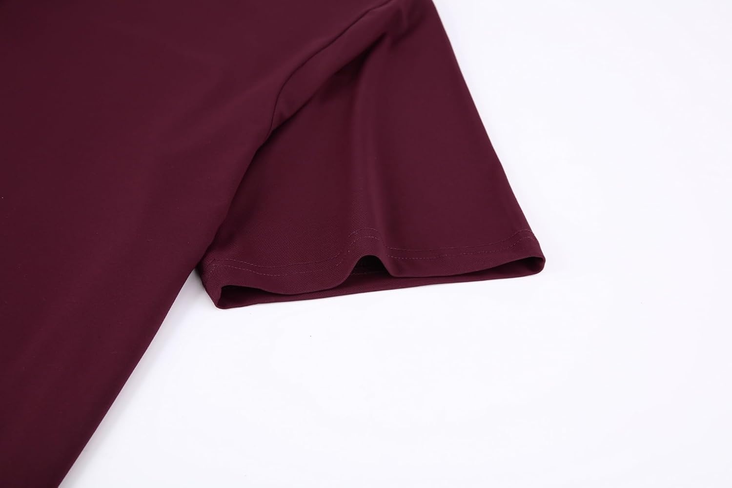 image:imageAlex Vando Mens Golf Shirt QuickDry Solid Short Sleeve Polo ShirtsBurgundy 09