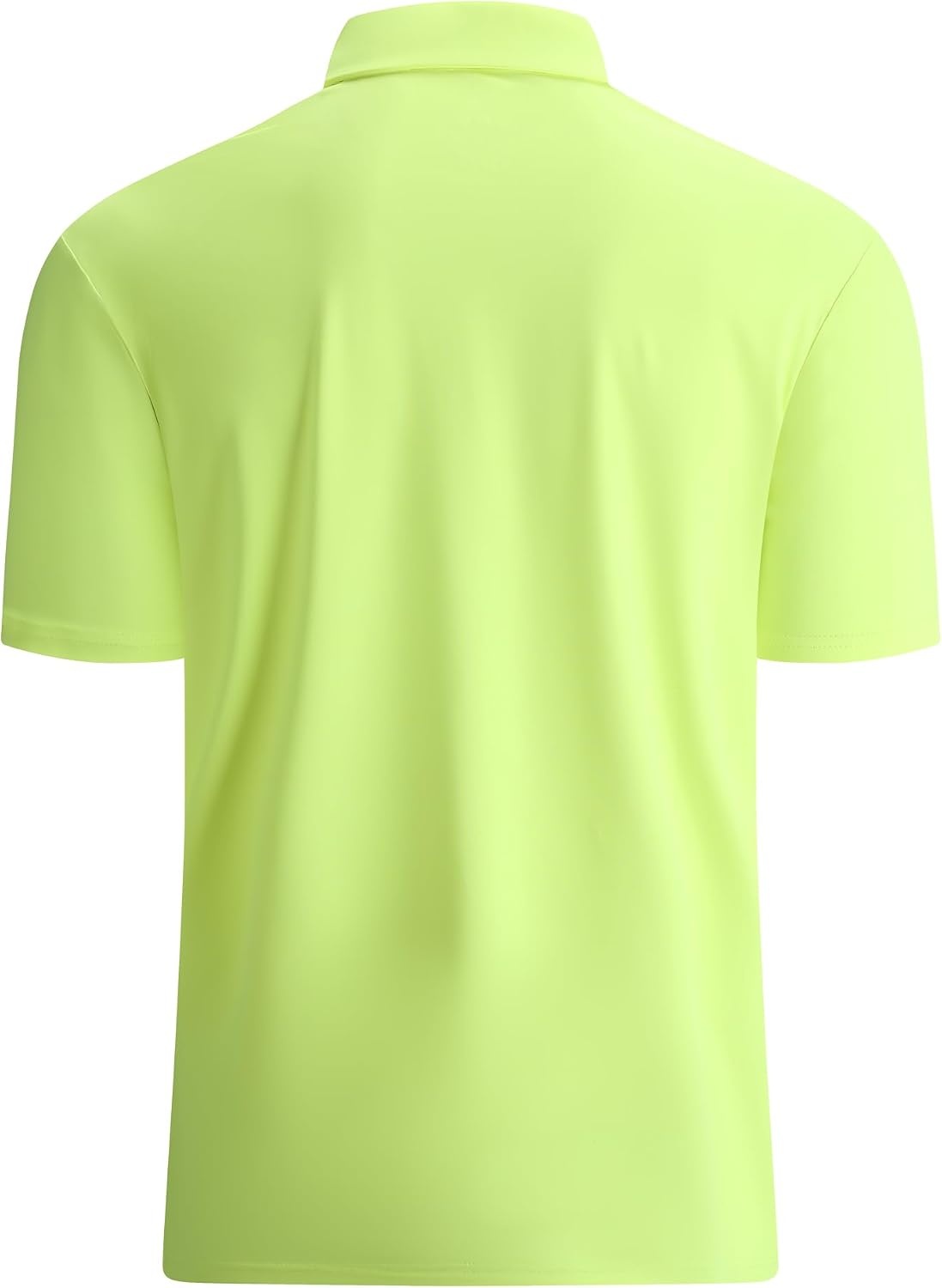 image:imageAlex Vando Mens Golf Shirt QuickDry Solid Short Sleeve Polo ShirtsFluorescent Green 09
