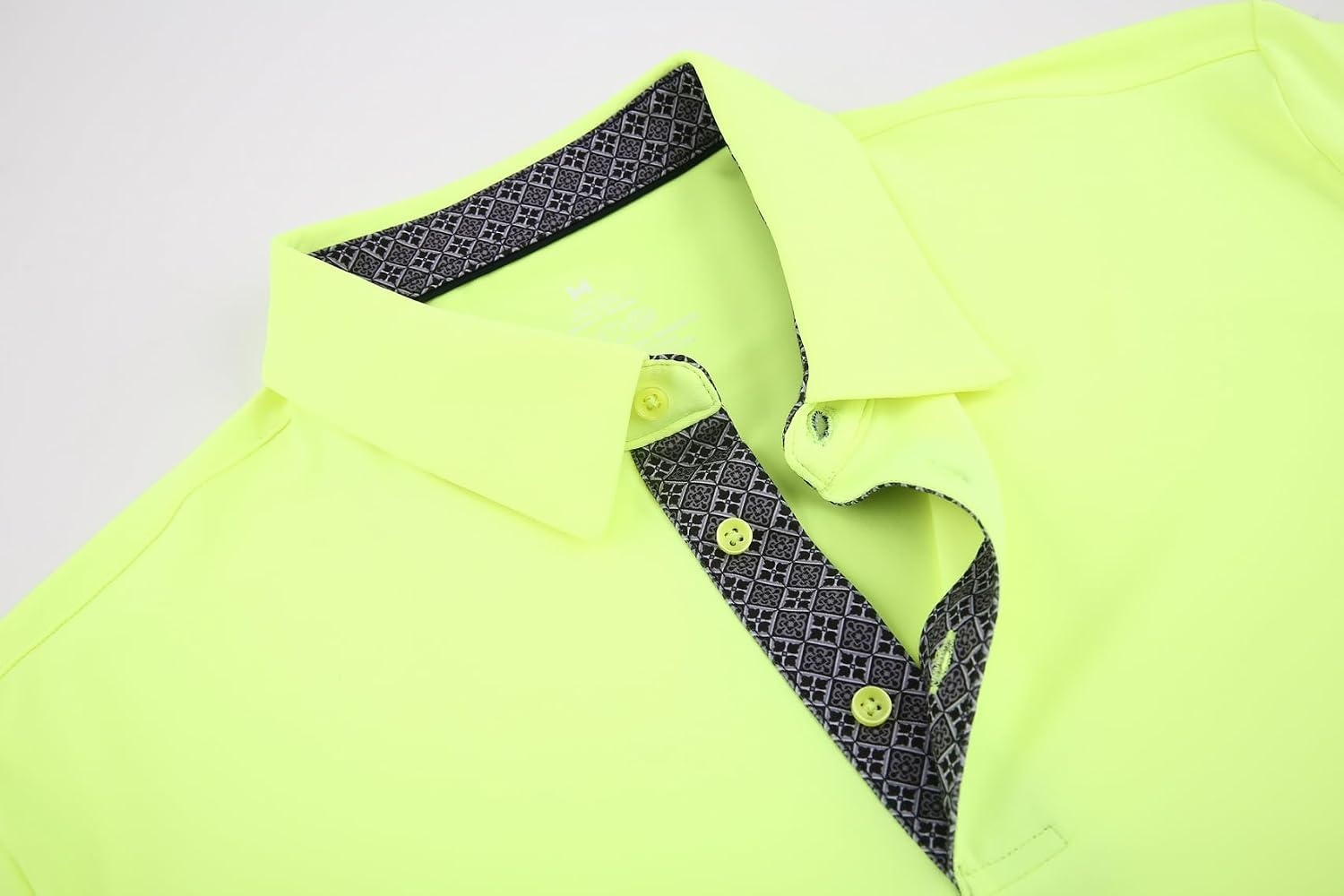 image:imageAlex Vando Mens Golf Shirt QuickDry Solid Short Sleeve Polo ShirtsFluorescent Green 09