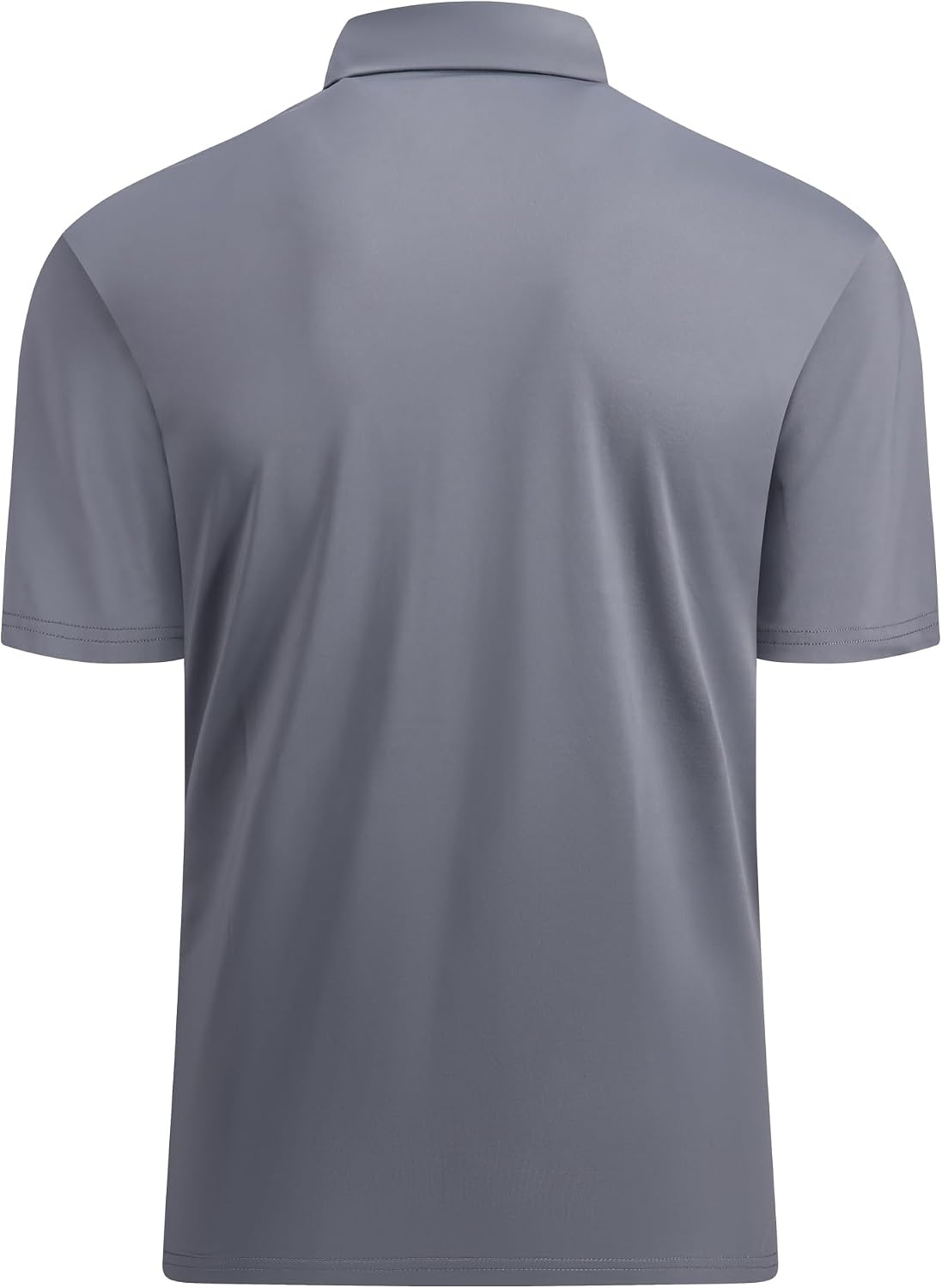 image:imageAlex Vando Mens Golf Shirt QuickDry Solid Short Sleeve Polo ShirtsGrey 09
