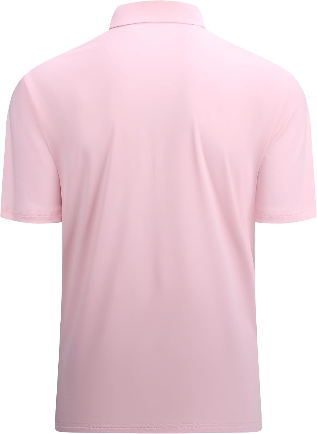 image:imageAlex Vando Mens Golf Shirt QuickDry Solid Short Sleeve Polo ShirtsLt Pink 09