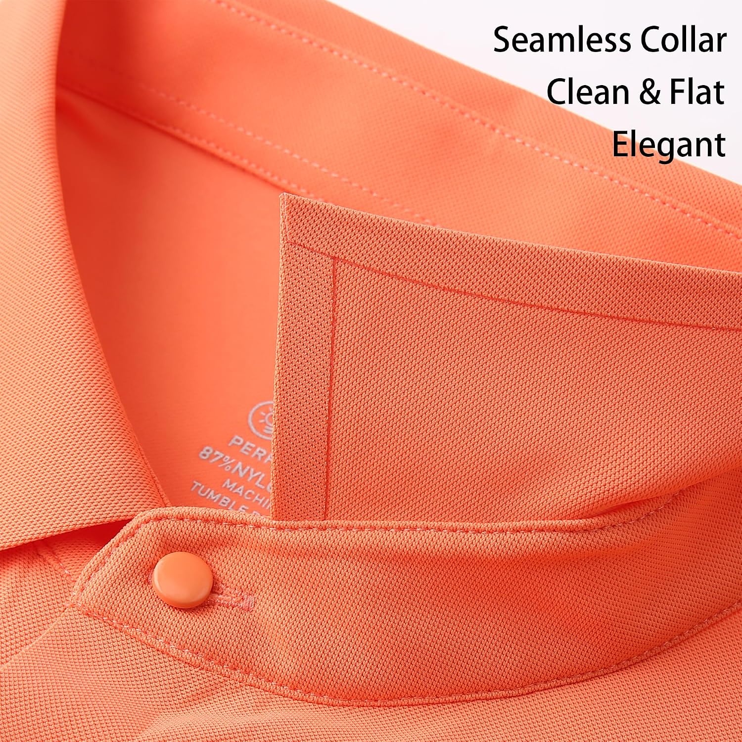 image:imageAlex Vando Mens Golf Shirt QuickDry Solid Short Sleeve Polo ShirtsOrange 100