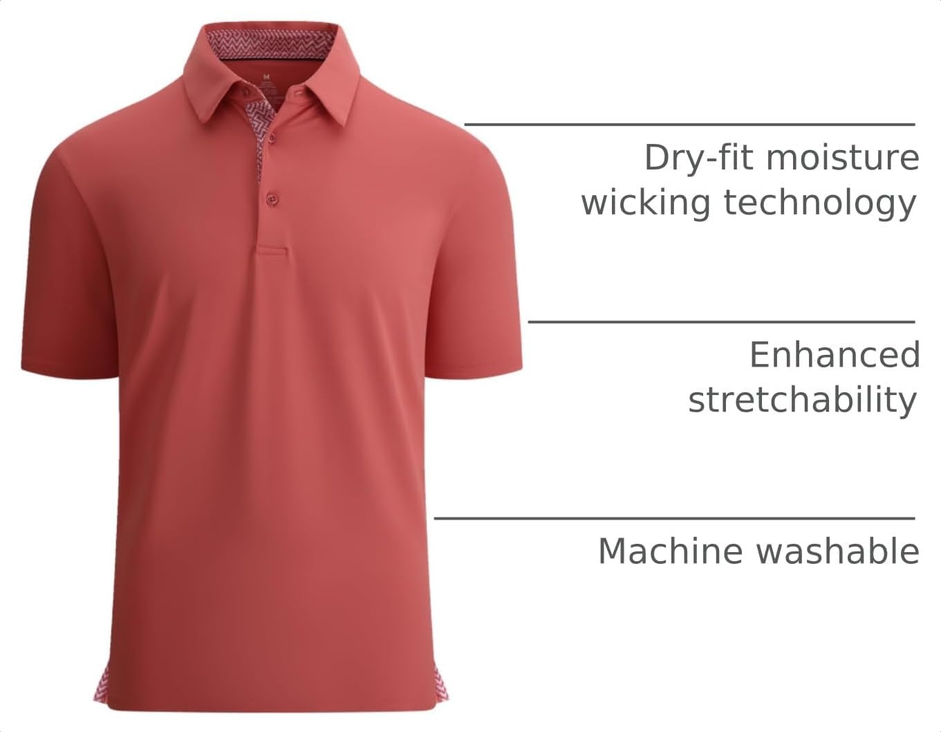 image:imageAlex Vando Mens Golf Shirt QuickDry Solid Short Sleeve Polo ShirtsPink 09