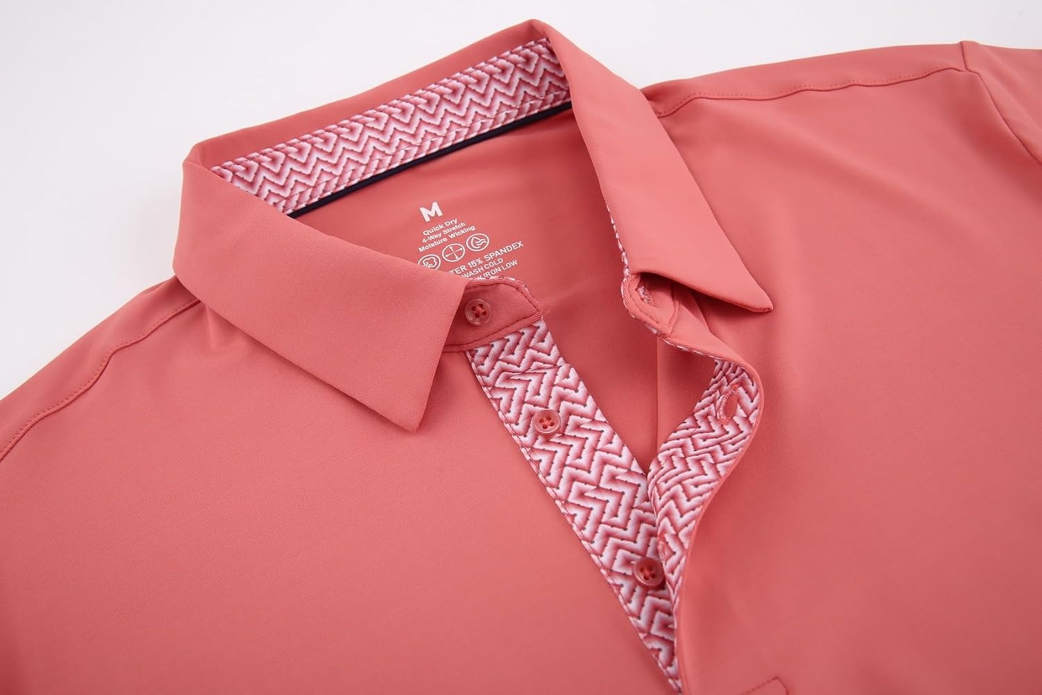 image:imageAlex Vando Mens Golf Shirt QuickDry Solid Short Sleeve Polo ShirtsPink 09