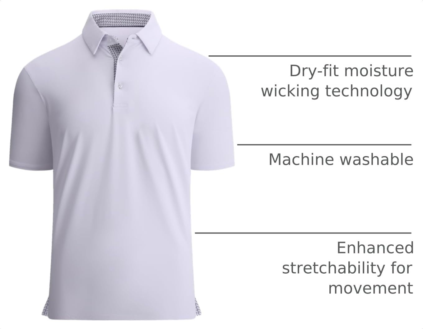 image:imageAlex Vando Mens Golf Shirt QuickDry Solid Short Sleeve Polo ShirtsWhite 09