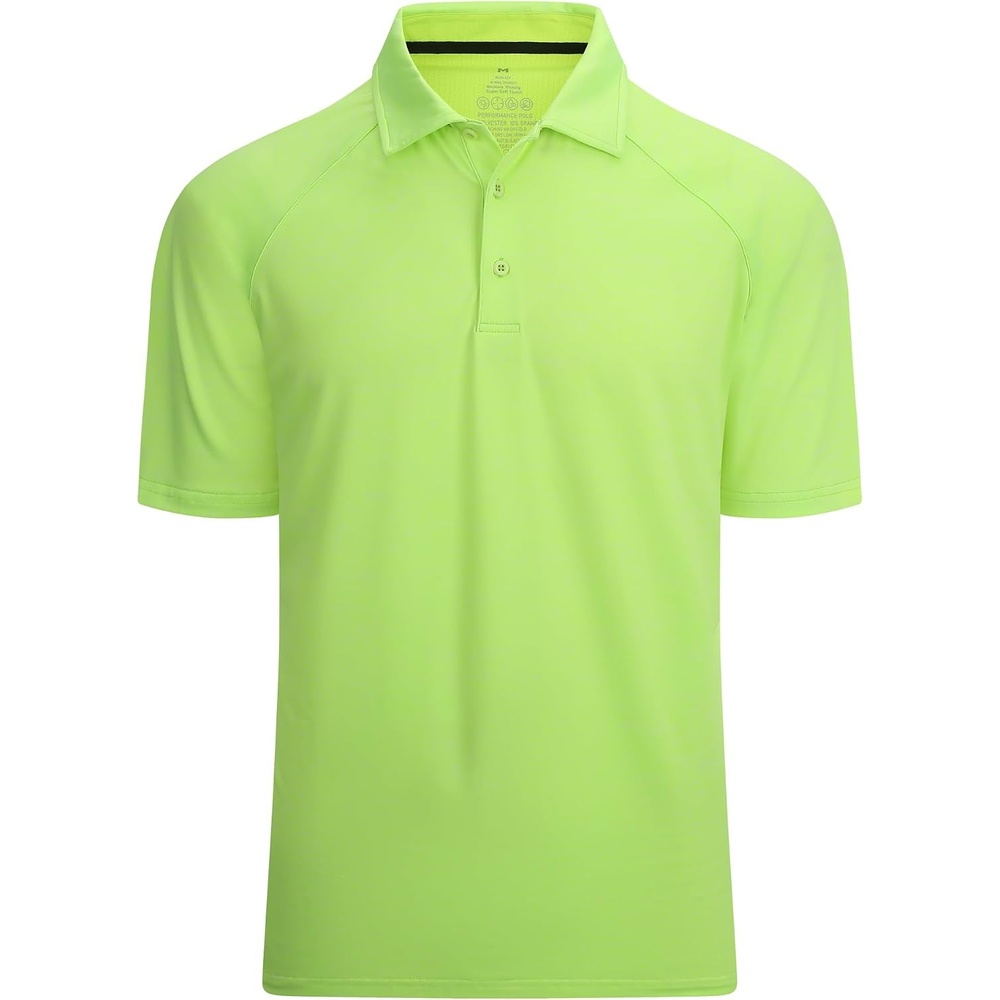 image:imageAlex Vando Mens Golf Shirt Moisture Wicking QuickDry Short Sleeve Polo02a Green