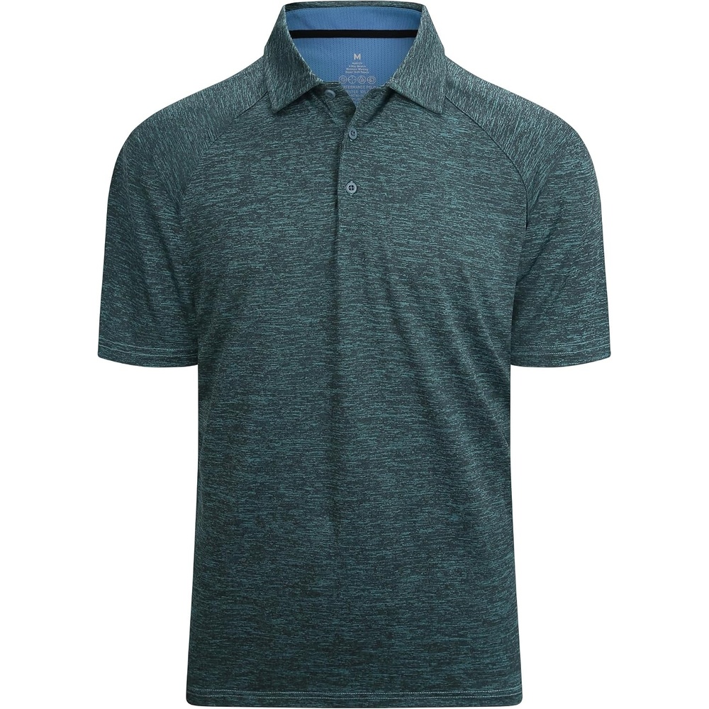 image:imageAlex Vando Mens Golf Shirt Moisture Wicking QuickDry Short Sleeve Polo02a Turquoise