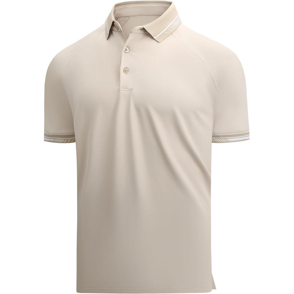 image:imageAlex Vando Mens Golf Shirt Moisture Wicking QuickDry Short Sleeve PoloApricot 189