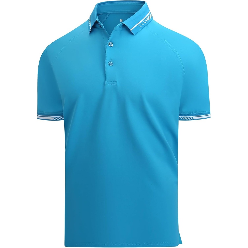 image:imageAlex Vando Mens Golf Shirt Moisture Wicking QuickDry Short Sleeve PoloAqua 189