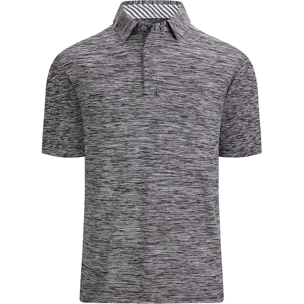 image:imageAlex Vando Mens Golf Shirt Moisture Wicking QuickDry Short Sleeve PoloBlack